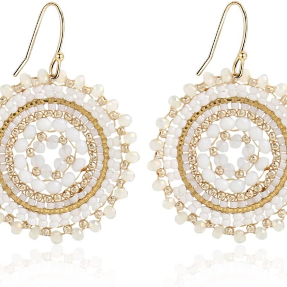 Colorful Summer Beaded Earrings For Women Crystals Glass Bead Dangle Drop Bohemi